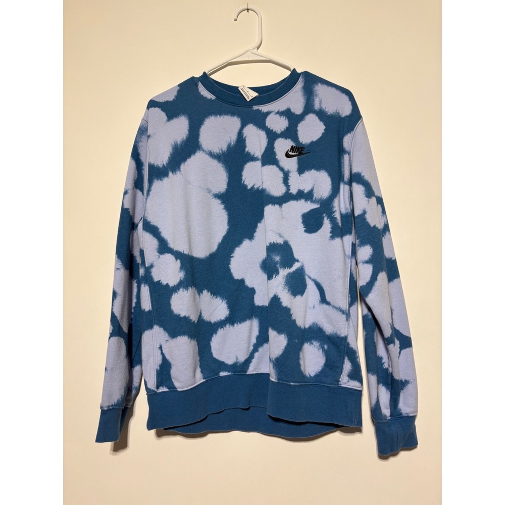 Nike Men Size M Blue French Terry Sports Essential Pullover Sweater DM6915-548